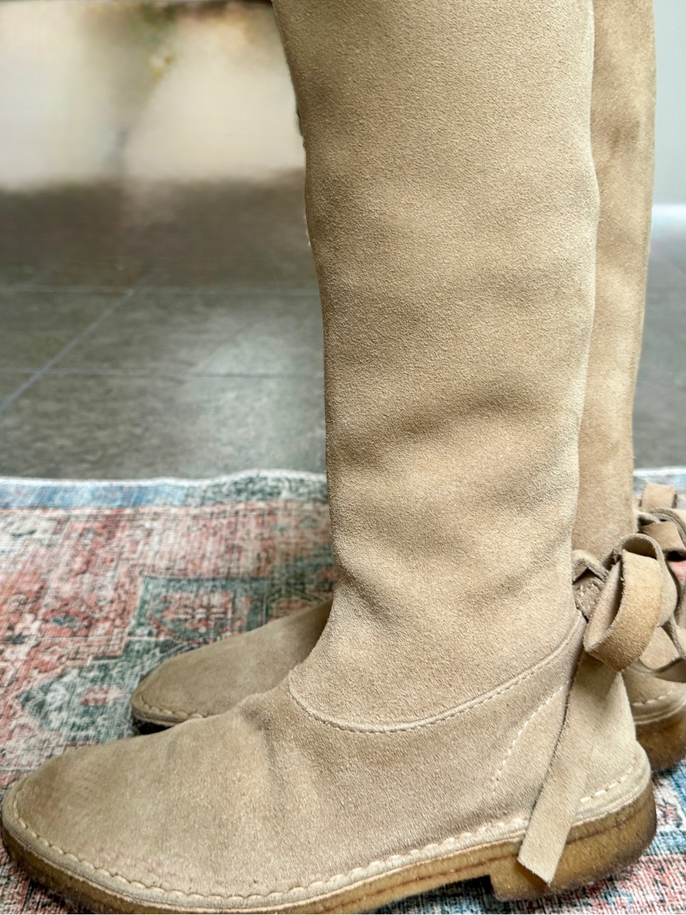 Like New Kate Spade Suede Boot, Tan, US 7.5
